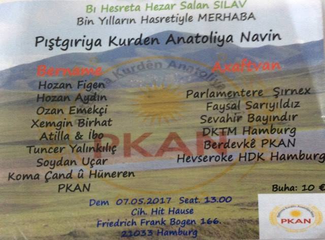PKAN-E LI HAMBORG Ê ŞEVÊ ÇÊDIKE/ PKAN-E HAMBORG’DA GECE DÜZENLİYOR