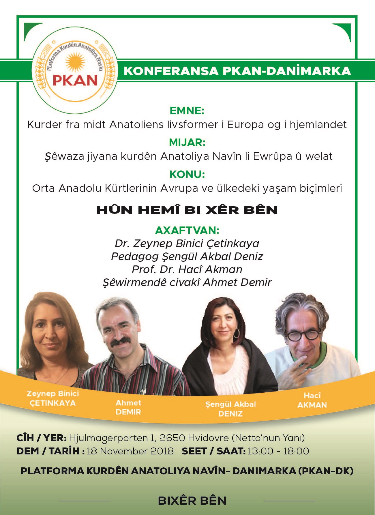 Davetname / Platforma Kurden Anatoliya Navîn-Danimarka