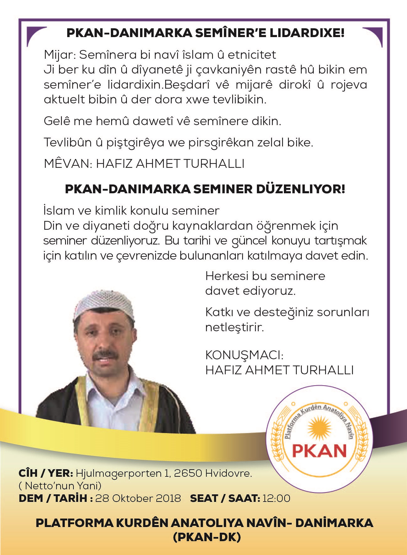 PKAN’Ê LI Danîmarka Semînere Lidardixe